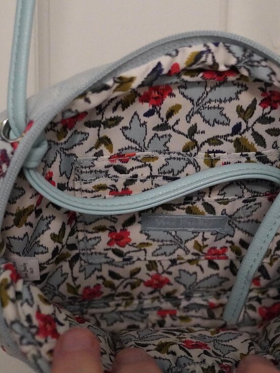 Vera Bradley Light Blue Quilted Floral Crossbody Bag - Picture 3 of 4